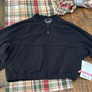 Athleta Girl Black Bomber Jacket